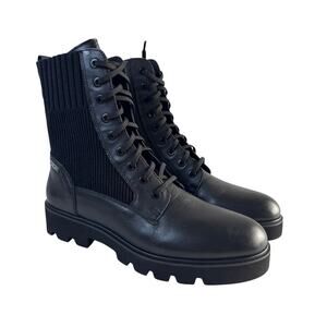 Pikolinos Boots Salamanca Ankle Womens EU39 Black Leather Side Zip & Lace US 8.5